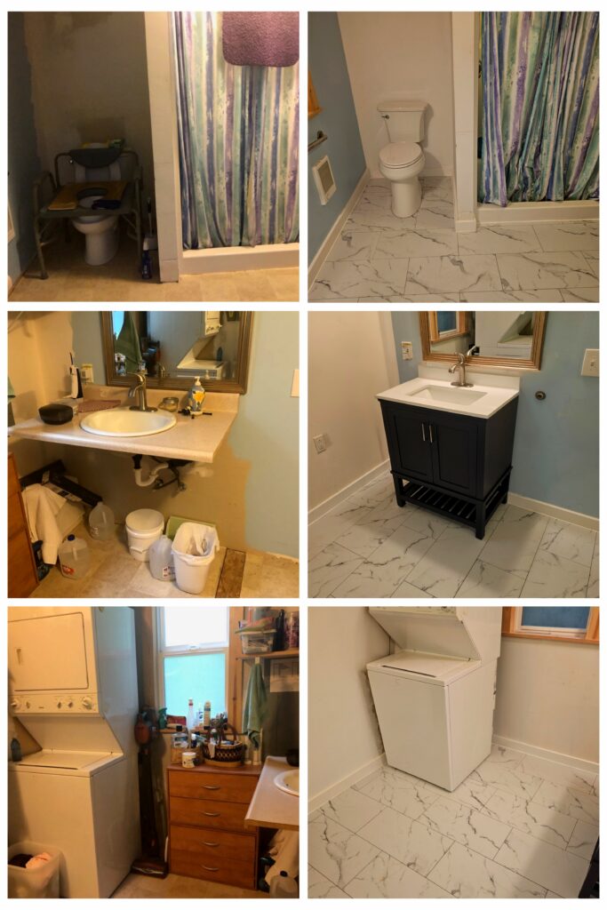 Before and after images bathroom remodel